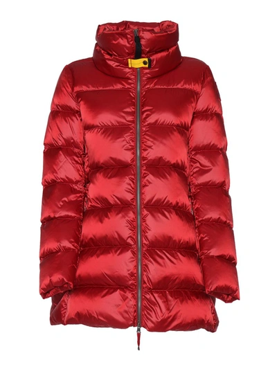 Shop Parajumpers Long Down Floor In Red