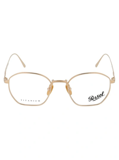 Persol Gold Titanium Optical Glasses In Gold