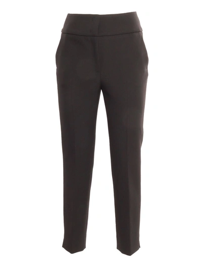 Peserico High-rise Slim-fit Trousers In Brown