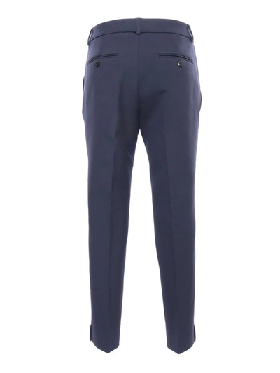 Peserico Pleated Zipper Casual Pants In Blue