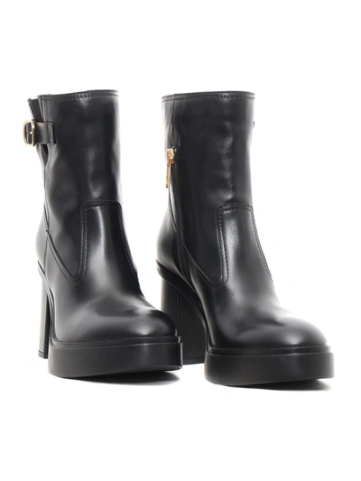 Santoni Heeled Ankle Boots In Black