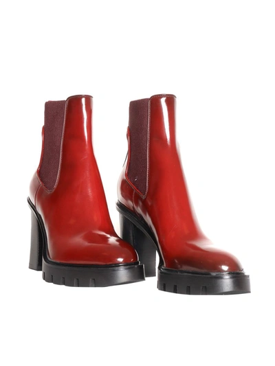 Santoni Ferry Ankle Boots In Red