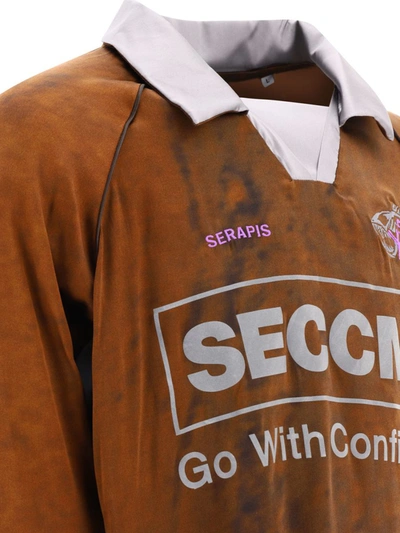 Shop Serapis "football" T-shirt In Brown