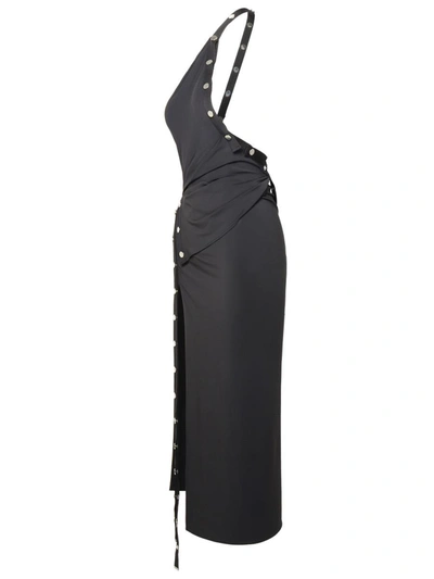 Shop Attico The  Black Acetate Blend Midi Dress