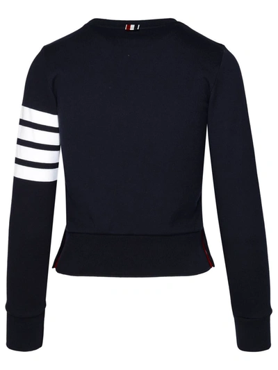 Shop Thom Browne Navy Cotton Sweatshirt