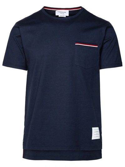 Shop Thom Browne Navy Cotton T-shirt