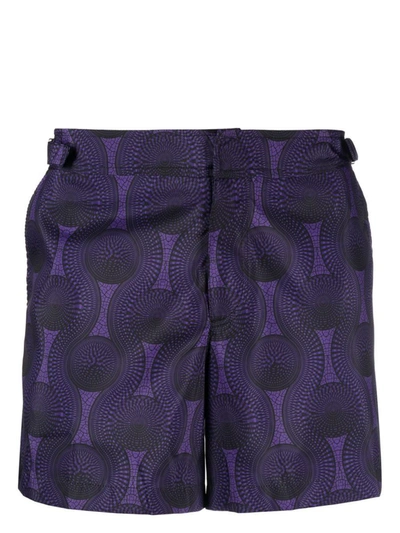 Shop Ozwald Boateng Printed Swim Shorts In Purple