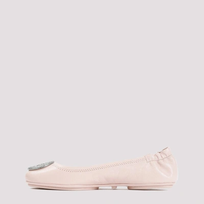 Shop Tory Burch Minnie Pave Ballerina Shoes In Nude & Neutrals