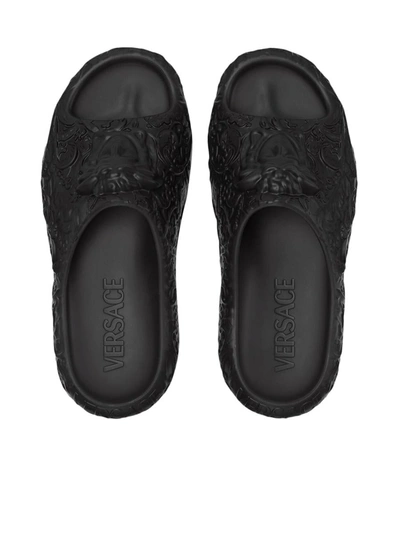 Shop Versace Slippers Shoes In Black