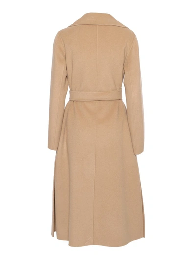 Shop Weekend Max Mara Double-breasted Coat In Camel