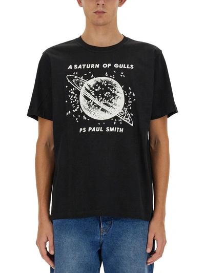 Shop Ps By Paul Smith Ps Paul Smith "saturn" T-shirt In Black