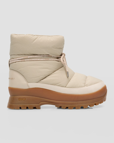 Shop Stella Mccartney Trace Recycled Nylon Winter Boots In Beige