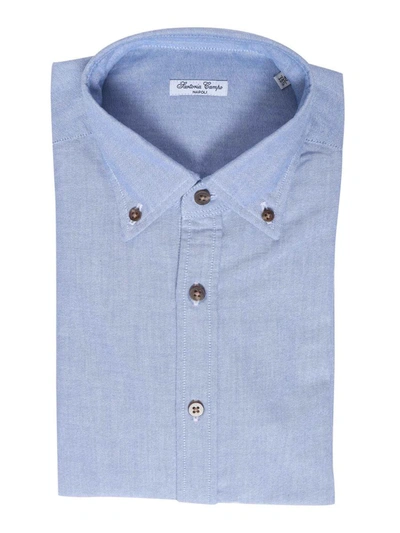 Sartoria Del Campo-sonrisa Button-down Shirt In Blue