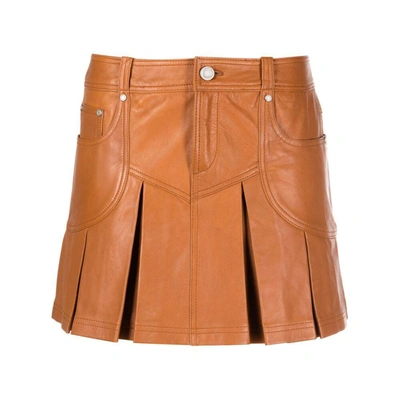 Shop Trussardi Leather Skirts In Brown