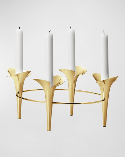 Shop Georg Jensen Bloom 18k Gold-plated Taper Candleholder