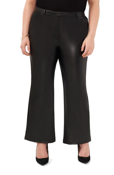 Halogen Faux Leather Bootcut Pants In Rich Black