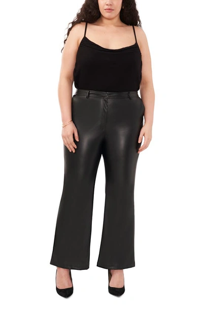 Halogen Faux Leather Bootcut Pants In Rich Black