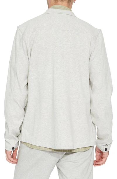 Civil Society Snap Front Knit Jacket In Heather Light Gray