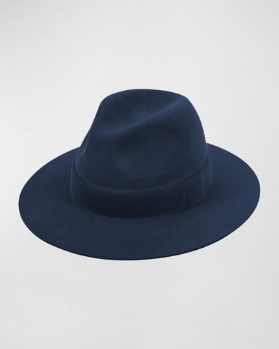 Shop Barbisio Men's Ray Wool-cashmere Fedora Hat In Navy