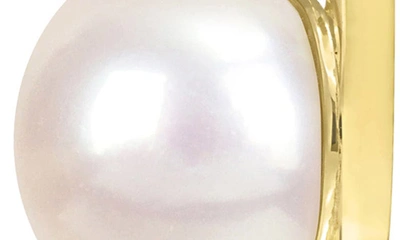Delmar 14k Gold Plate Sterling Silver 8.5-9mm Cultured Freshwater Pearl Drop Earrings In White