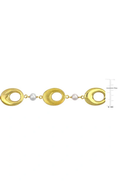 Delmar 6–7mm Cultured Freshwater Pearl Oval Link Necklace In White