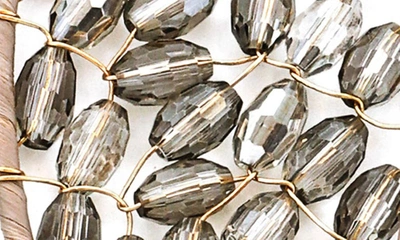 Shop Panacea Crystal Beaded Marquise Drop Earrings In Grey