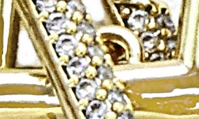 Shop Panacea Pavé Crystal Link Drop Square Huggie Hoop Earrings In Gold