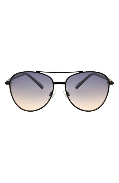 Shop Bcbg 47mm Gradient Aviator Sunglasses In Matte Satin Black