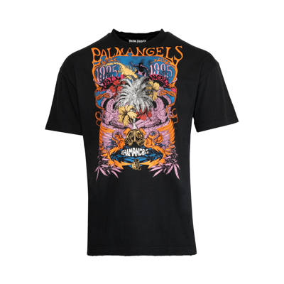 Pre-owned Palm Angels Palm Concert Print T-shirt 'black/multicolor'