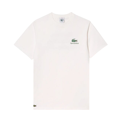 Pre-owned Sporty And Rich Sporty & Rich X Lacoste Play Tennis T Shirt 'farine/green'