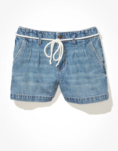Shop American Eagle Outfitters Ae Denim Mom Shorts In Blue