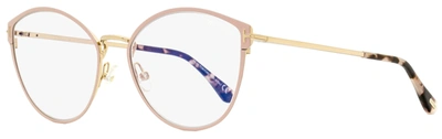 Tom Ford Women's Blue Block Eyeglasses Tf5573b 072 Pink/gold 55mm In Multi