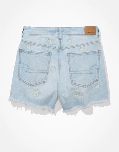 Shop American Eagle Outfitters Ae Denim Mom Shorts In Blue
