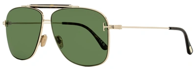Shop Tom Ford Men's Navigator Sunglasses Tf1017 Jaden 28n Gold/havana 60mm In Multi