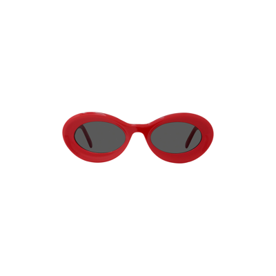 Pre-owned Loewe Paula's Ibiza Oval Sunglasses 'shiny Red/smoke'