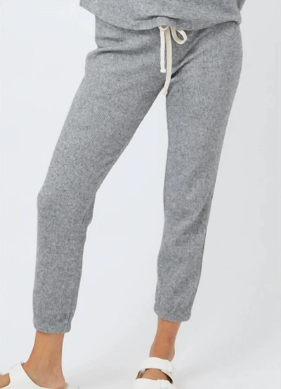Shop Monrow Thermal Sweatpants In Dark Heather In Grey