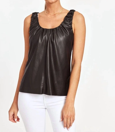 Shop Dolce Cabo Vegan Leather Top In Black