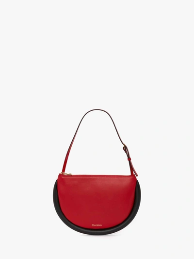 Shop Jw Anderson Bumper-moon Leather Shoulder Bag In Red/black In Multi