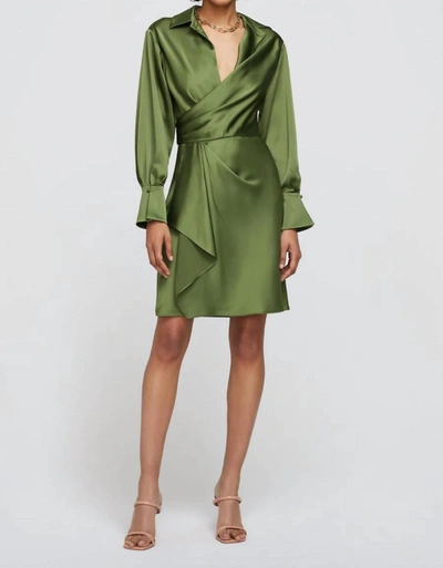 Shop Jonathan Simkhai Talit Draped Mini Dress In Nori In Green
