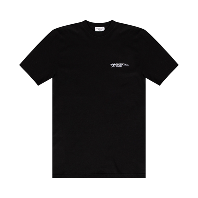 Pre-owned Balenciaga Paris T-shirt 'black/white'