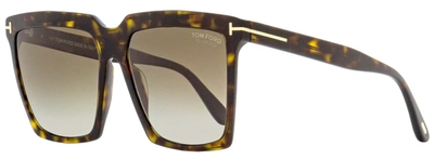 Shop Tom Ford Women's Square Sunglasses Tf764 Sabrina-02 52h Dark Havana 58mm In Multi