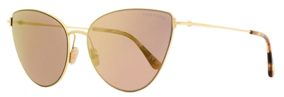 Tom Ford Women's Cat Eye Sunglasses Tf1005 Anais-02 28z Gold/rose Havana 62mm In Multi