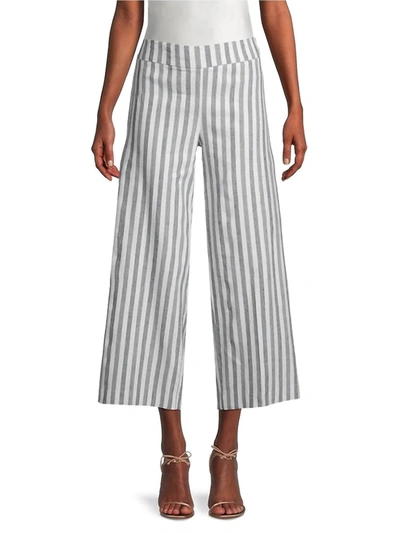 Shop Avenue Montaigne Alex Relaxed Straight Ankle Pant In Coastal Stripe In Multi