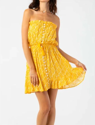 Shop Tiare Hawaii Ryden Mini Dress In Yellow