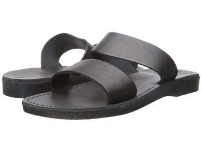 Jerusalem Sandals Aviv Rubber Slide In Black In Black