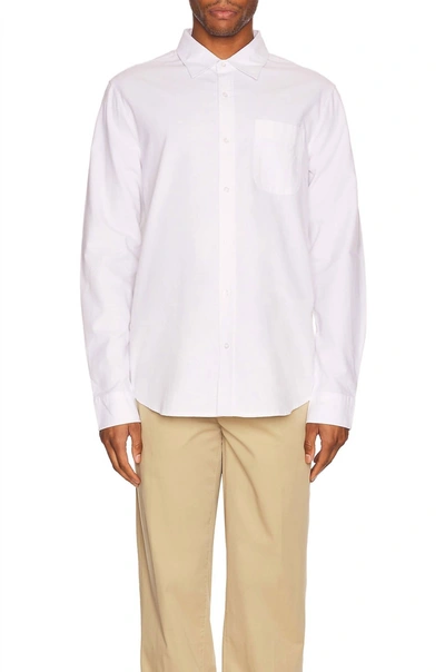 Shop Onia Men Washed Oxford Long Sleeve Shirt In White