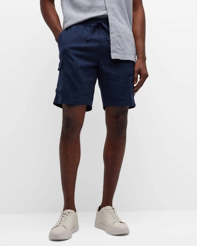 Onia Stretch Linen Pull On Cargo Shot In Blue