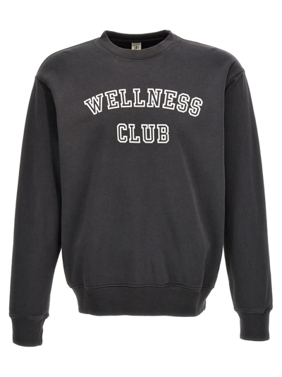 Shop Sporty And Rich Sporty & Rich Wellness Club Crewneck Sweatshirt In Black
