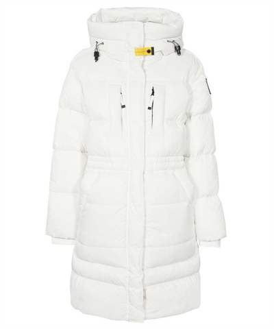 Shop Parajumpers Eira Long Hooded Down Coat In White