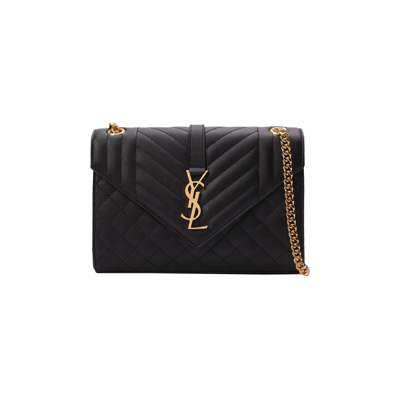Pre-owned Saint Laurent Monogram Medium Envelope Chain Bag 'black'
